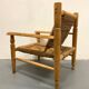 Wood and rope armchair and footrest