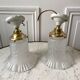 Pair of tulip wall lamps in molded glass on porcelain support 20s