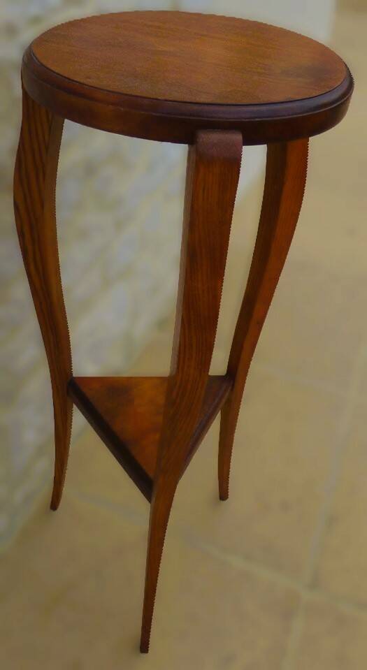 Art deco style pedestal table in beech wood