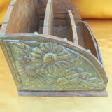 Wooden mail rack, art deco