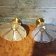 Pair of vintage wall lights in pale yellow granite glass