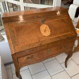 Ancien bureau dos d’âne pente marqueterie