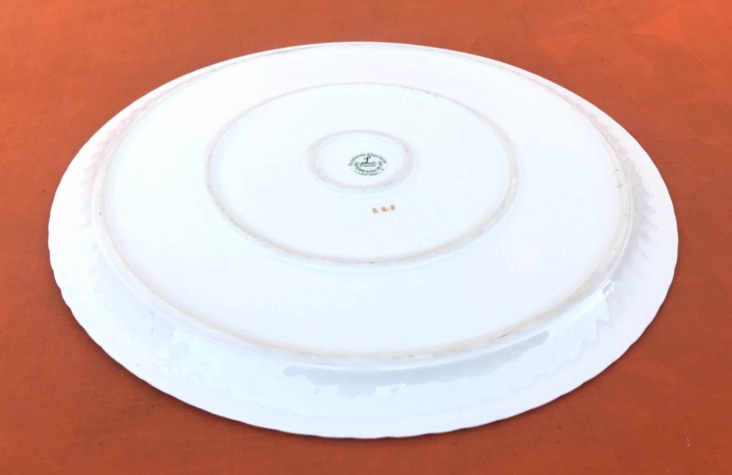 Old cake plate Porcelain from Aquitaine L.L Lourioux France