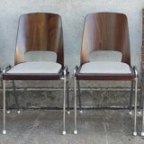 Series of 6 stackable chairs Baumann model Manhattan