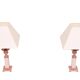 small Classic Greek Pink Marble table lamps 1980s Italy