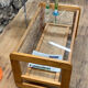 Coffee table in pine and glass Regain 1980