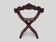 Vintage Savonarola chair with lion head, wood, Italy, 1950s