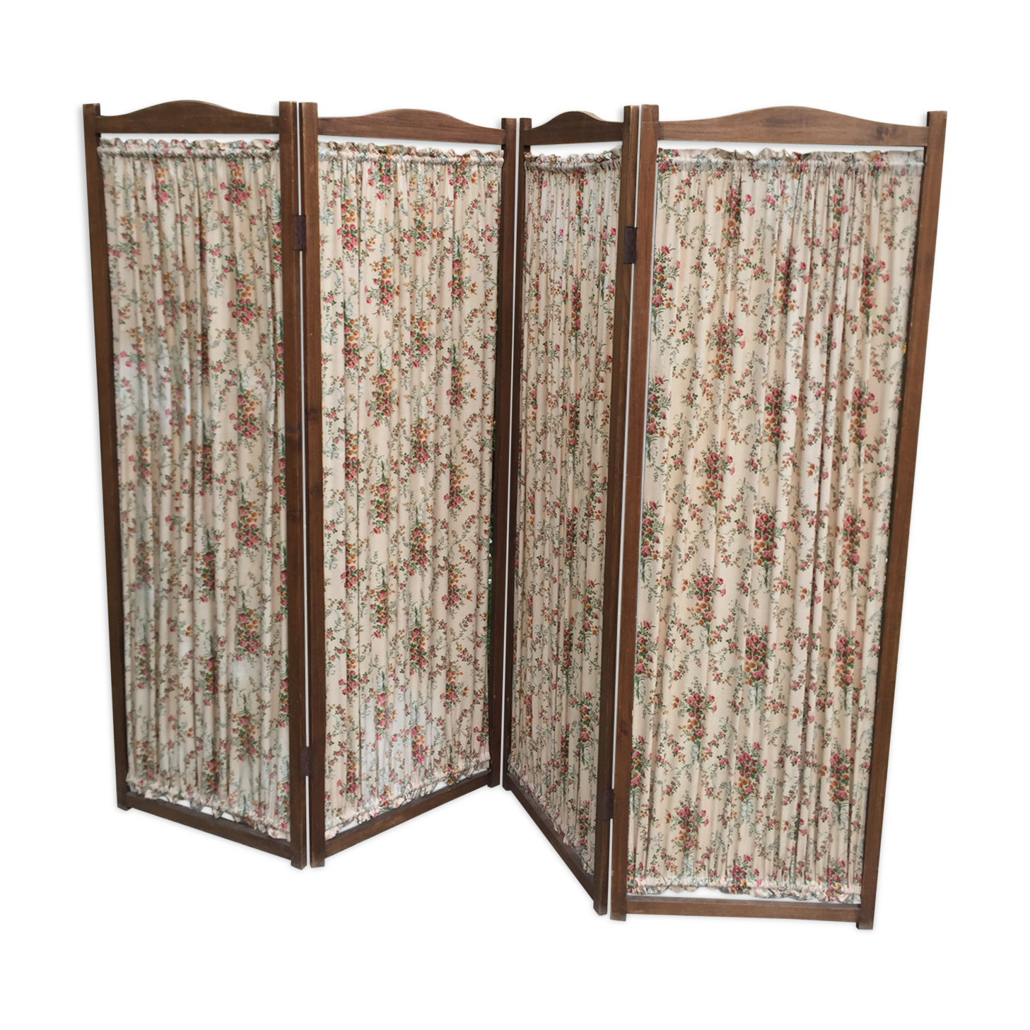 Screen vintage wood & fabric flower 1940