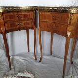 Pair of bedside tables "bean" style louis XV marked
