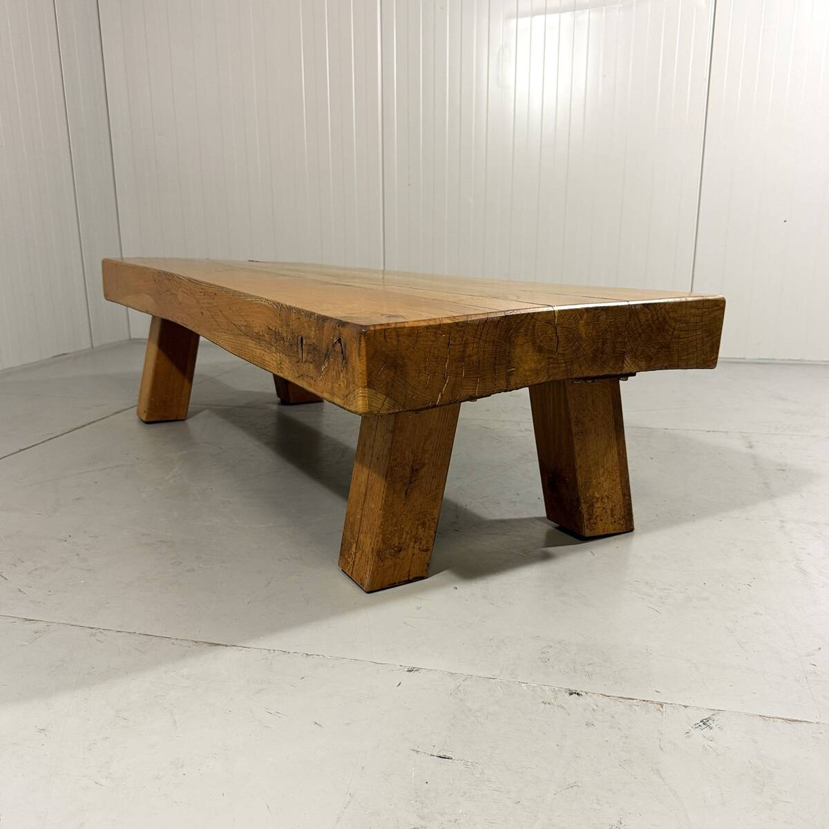Brutalist sturdy hardwood coffee table 1960’s