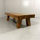 Brutalist sturdy hardwood coffee table 1960’s
