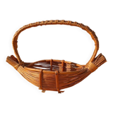 Vintage rattan fruit basket – bohemian antique basket from the 1960s