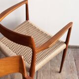Chaises de Salle à Manger Danoises Modèle 57 en Teck, Niels O. Møller, JL Mollers, Ensemble de 6