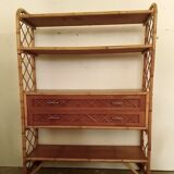 Vintage rattan library