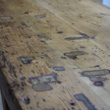 Antique vintage rustic large pine dining table old workbench