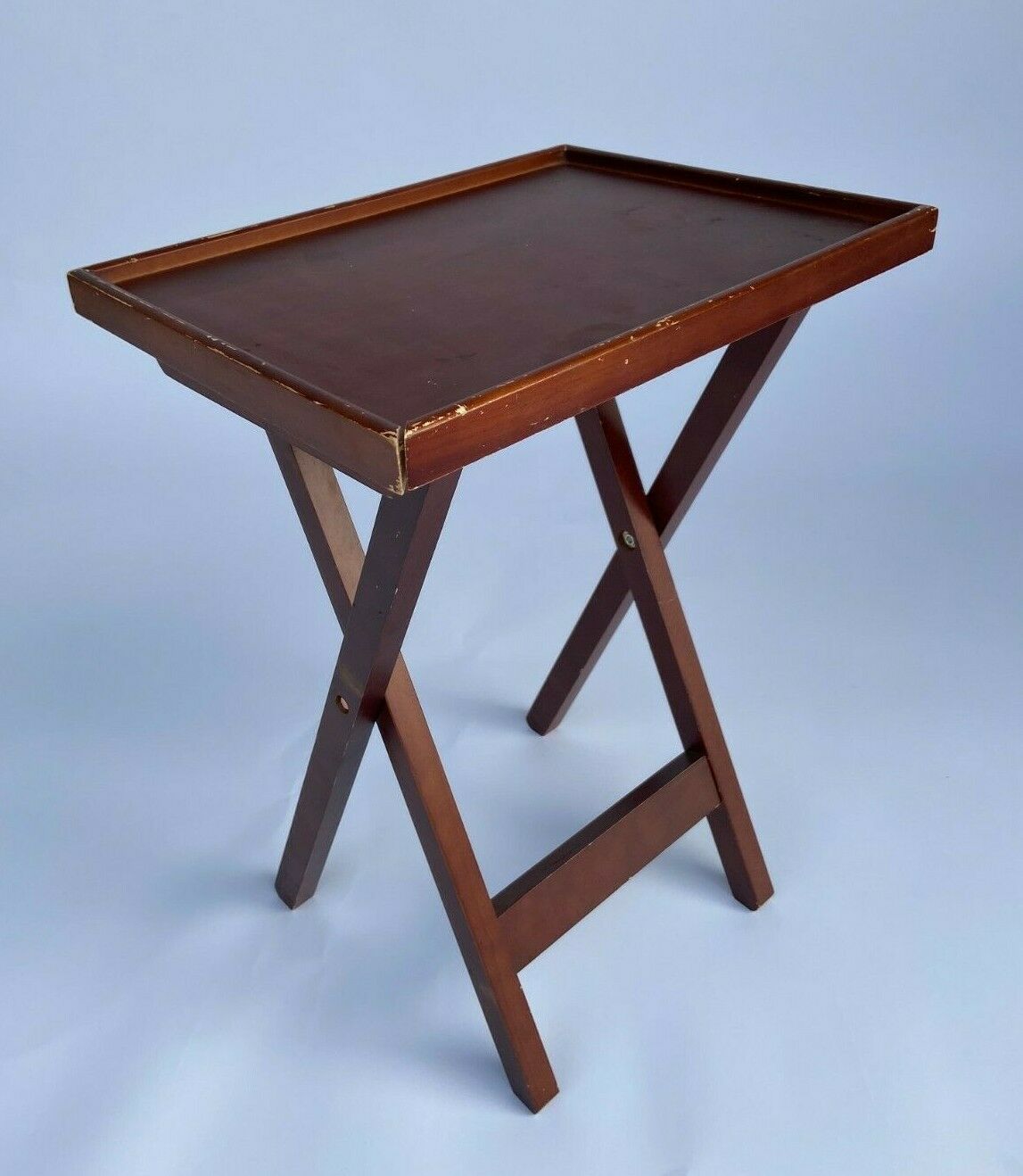 Pair of small wooden folding tables 1970