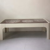 Coffee table in wood and ceramic, design 1970