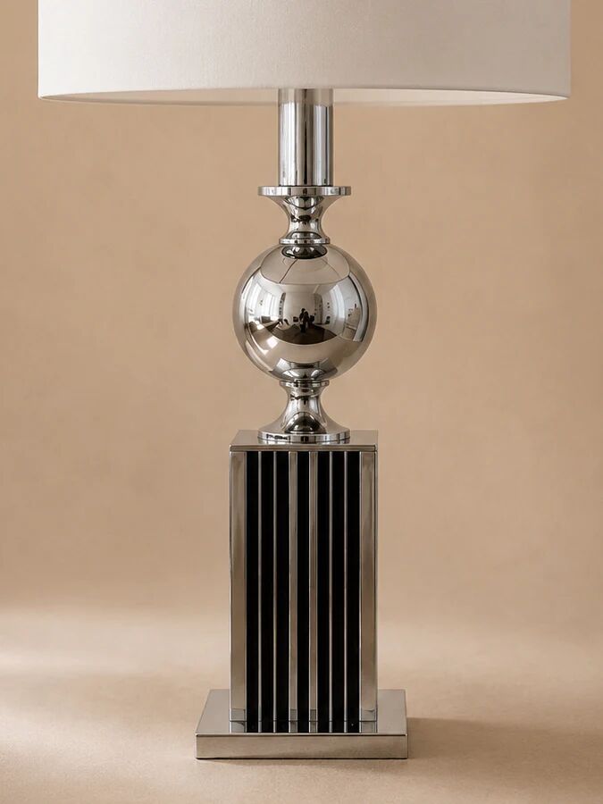 Chrome table lamp - Maison Barbier, 1970s