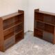 Vintage 1950s teak glass wall library