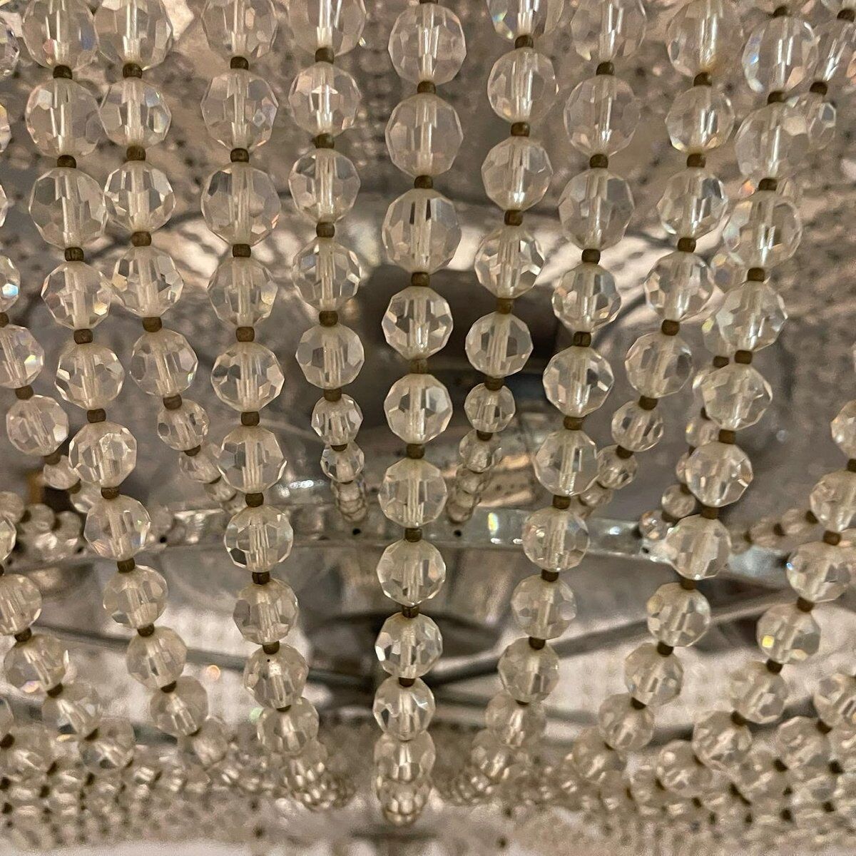 Italian Crystal Beaded Chandelier, 1960s