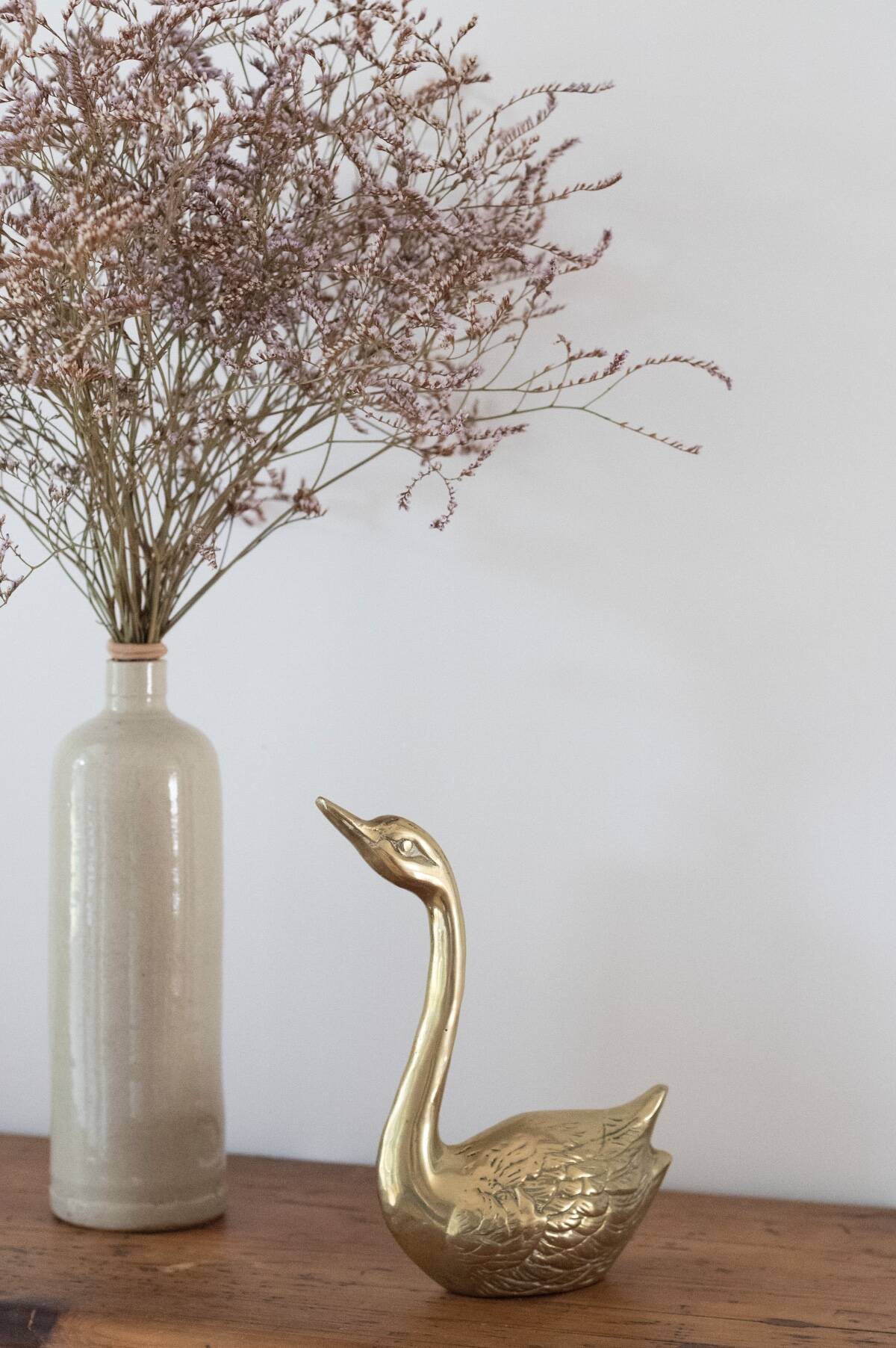 Vintage Brass Swan