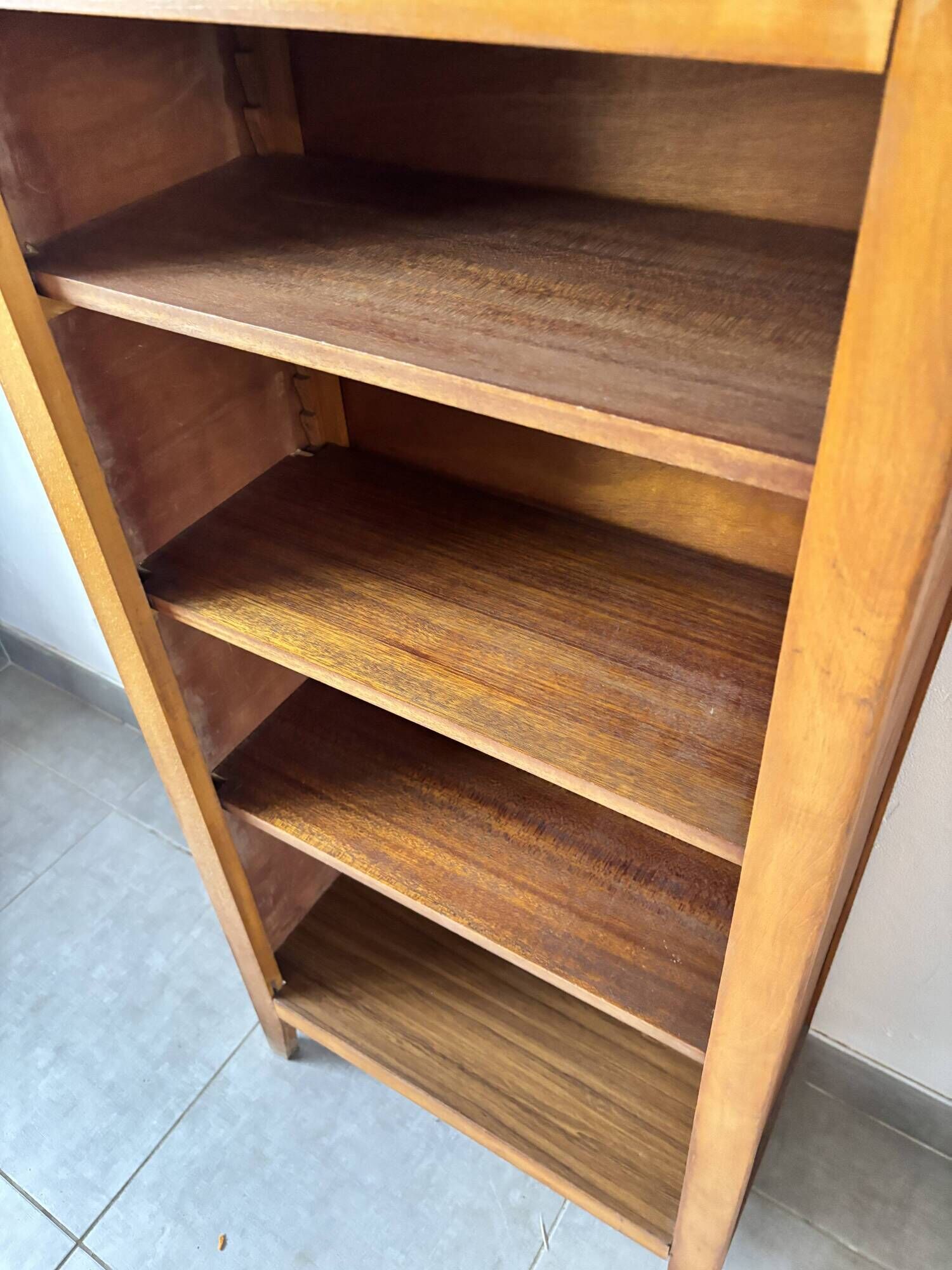 Small vintage oak library - Modular shelves, 1960s