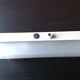 Rectangular porthole wall light in industrial/70s style frosted glass
