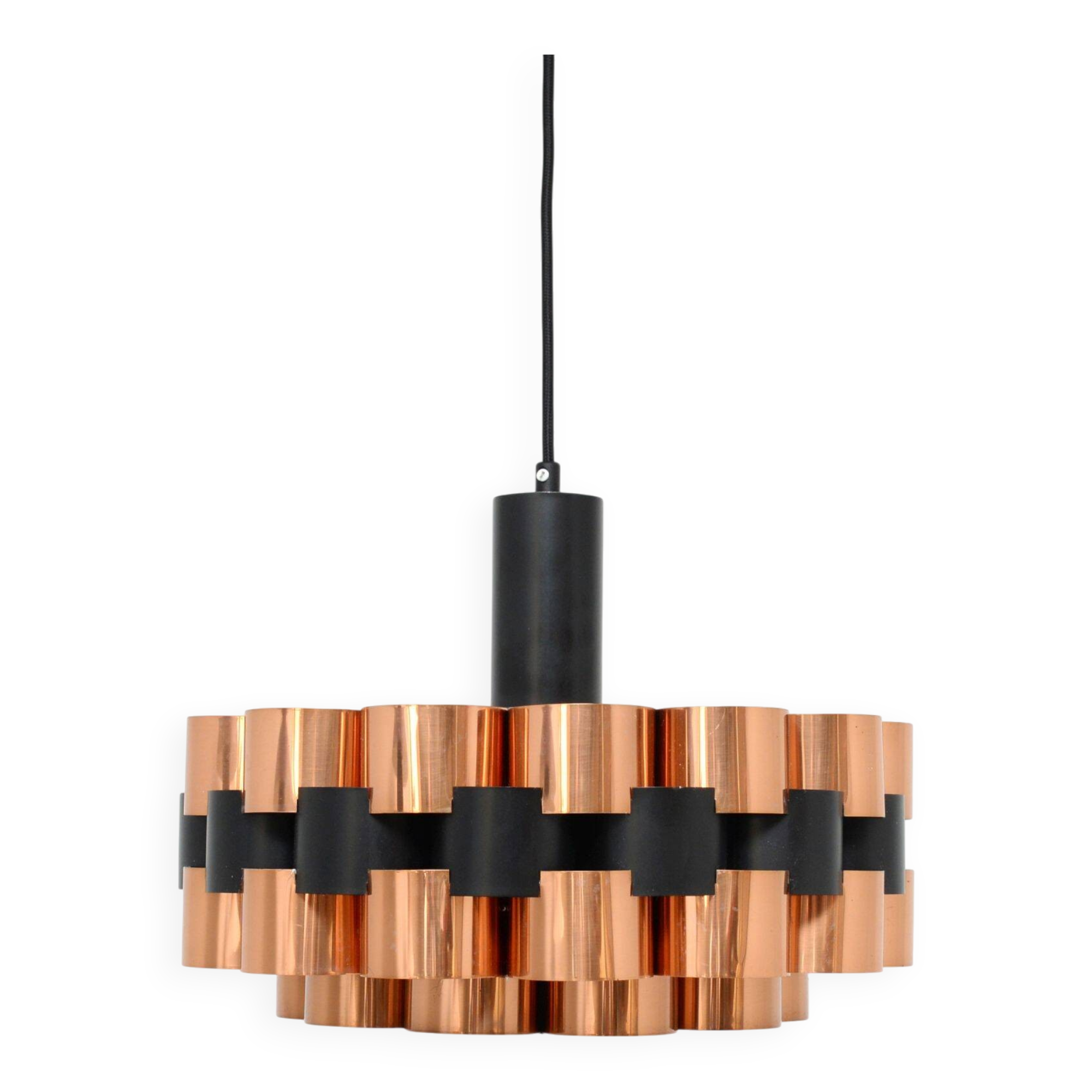 Copper lamp designed by Wener Schou for Coronell Elektro, 1970s