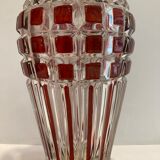 Large faceted glass vase 60s - retro -vintage -deco