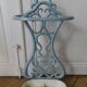 ANTIQUE ENAMELLED BLUE CAST IRON UMBRELLA STAND ART NOUVEAU STYLE