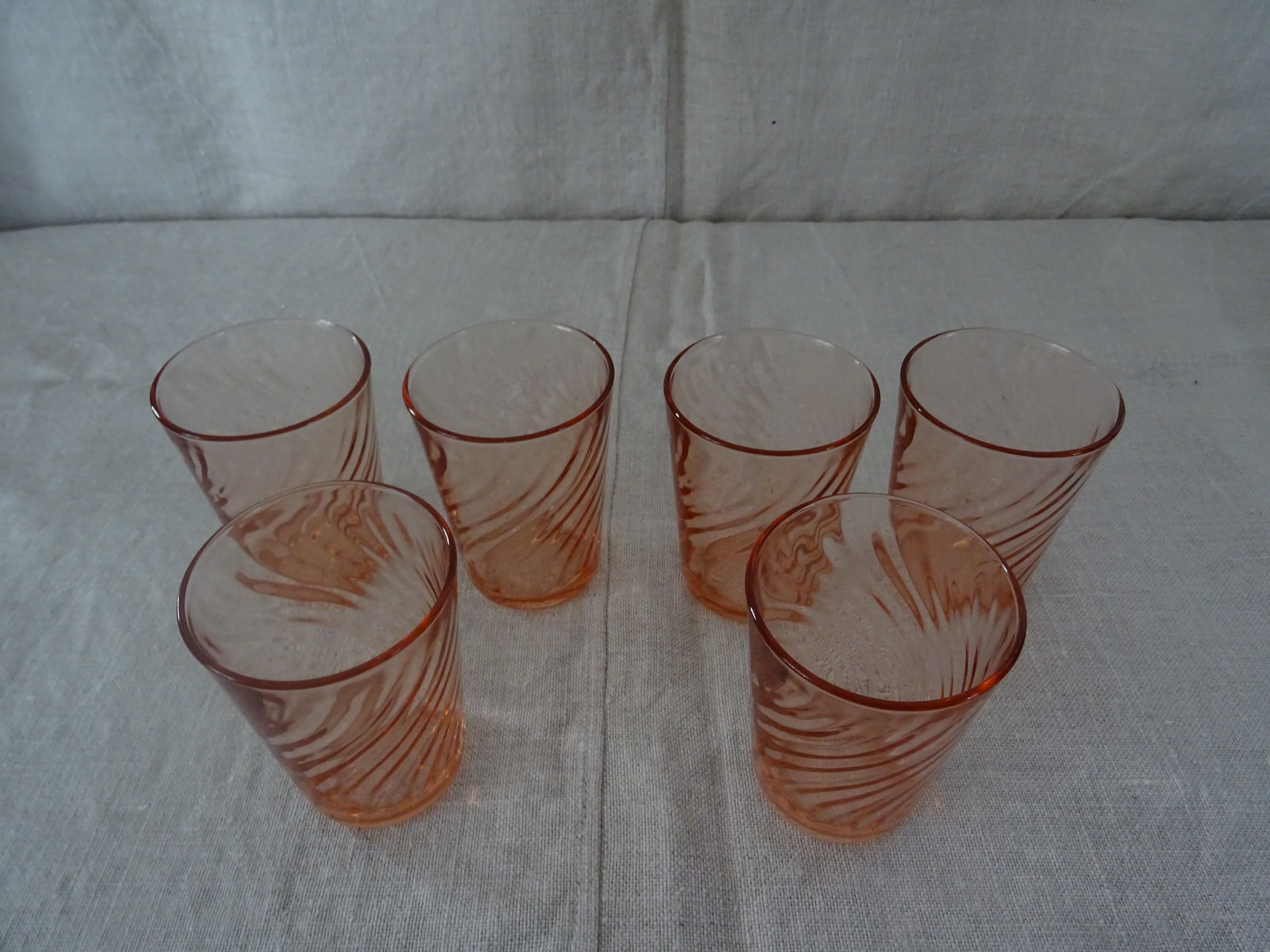 6 verres roses forme gobelet Rosaline Arcoroc Luminarc  vintage