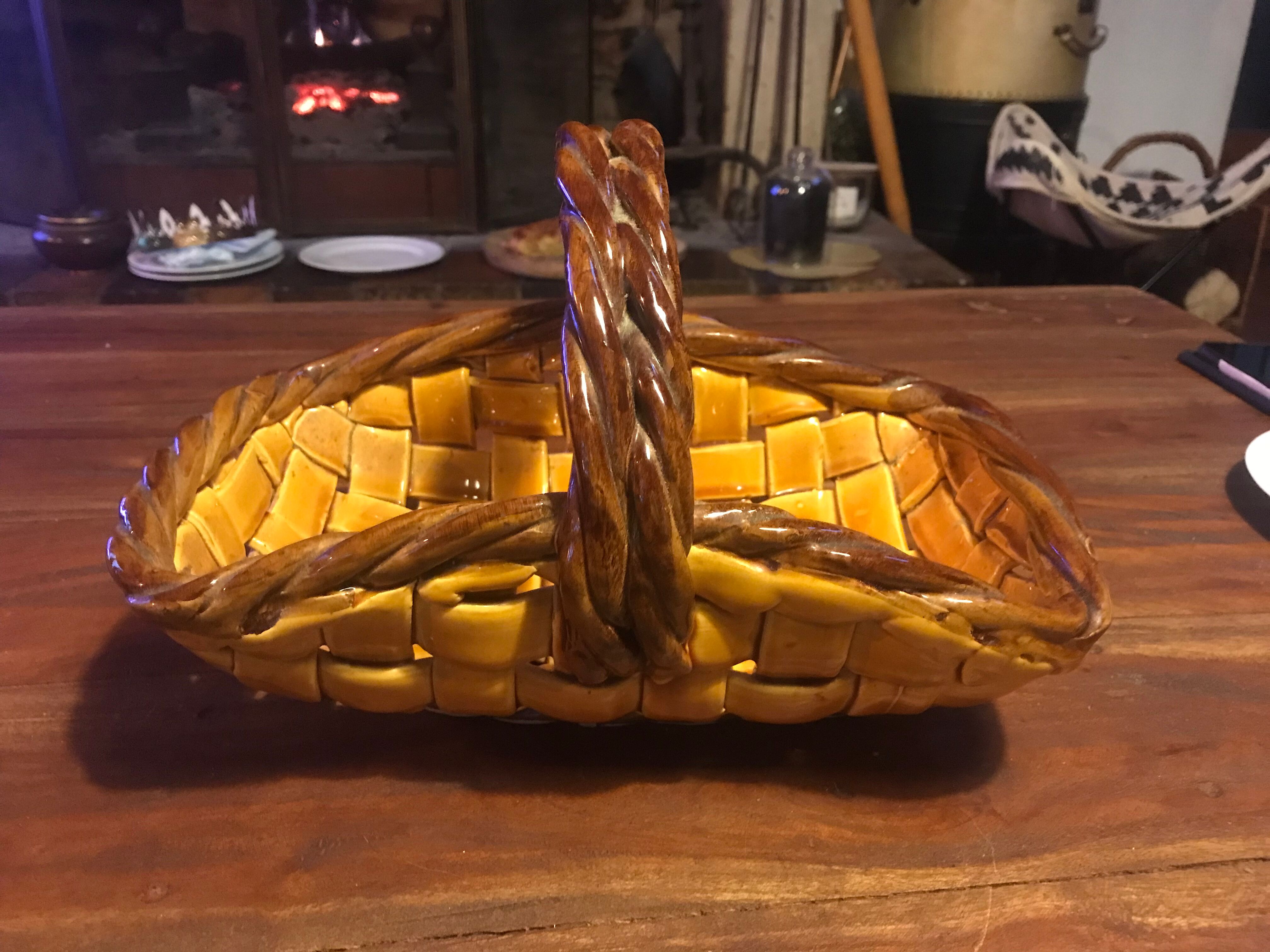 Ceramic woven basket