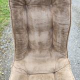 Set of 4 70s velvet bucket chairs