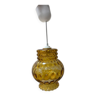 Amber glass chandelier 70s