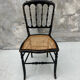 Chaise Napoléon III en bois noirci et cannage