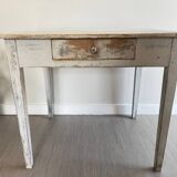 Old farmhouse table in weathered wood