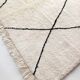 Moroccan Berber carpet Beni Ouarain unbleached with black diamonds 293x212cm