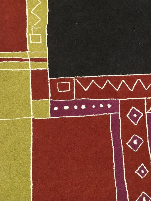 Tisca "Krumi" hand-tufted wool rug, France 1990s