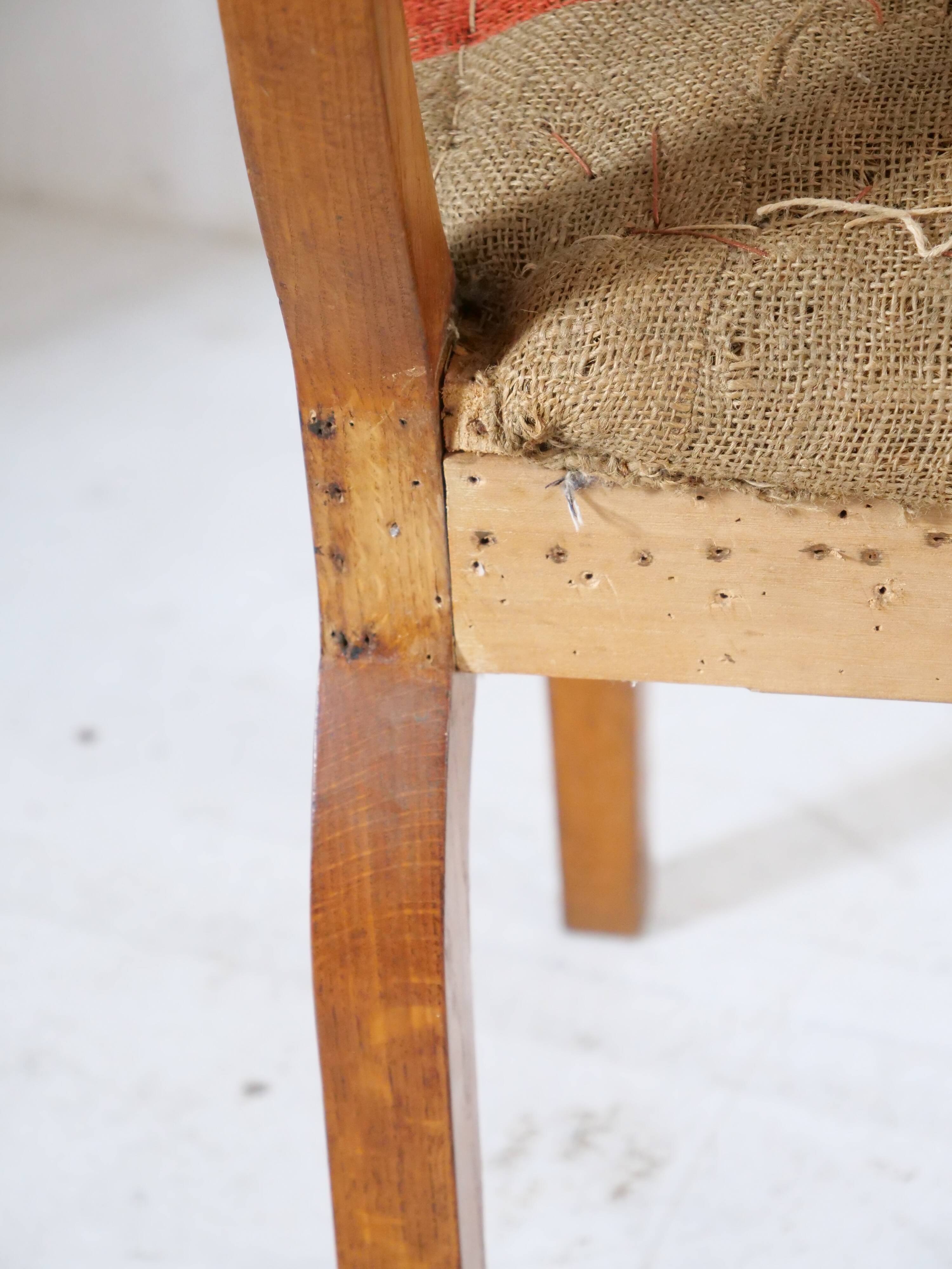 Fauteuil bridge ancien structure originale projet de tapissier