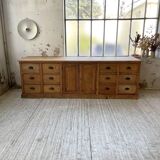 XXL solid oak counter sideboard