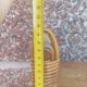 Pair of wall shelves vintage in rattan bamboo wicker