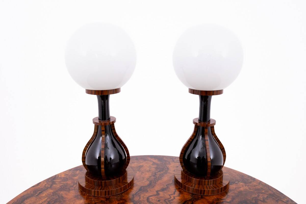 A pair of Art Deco lamps, Poland, 1950s.