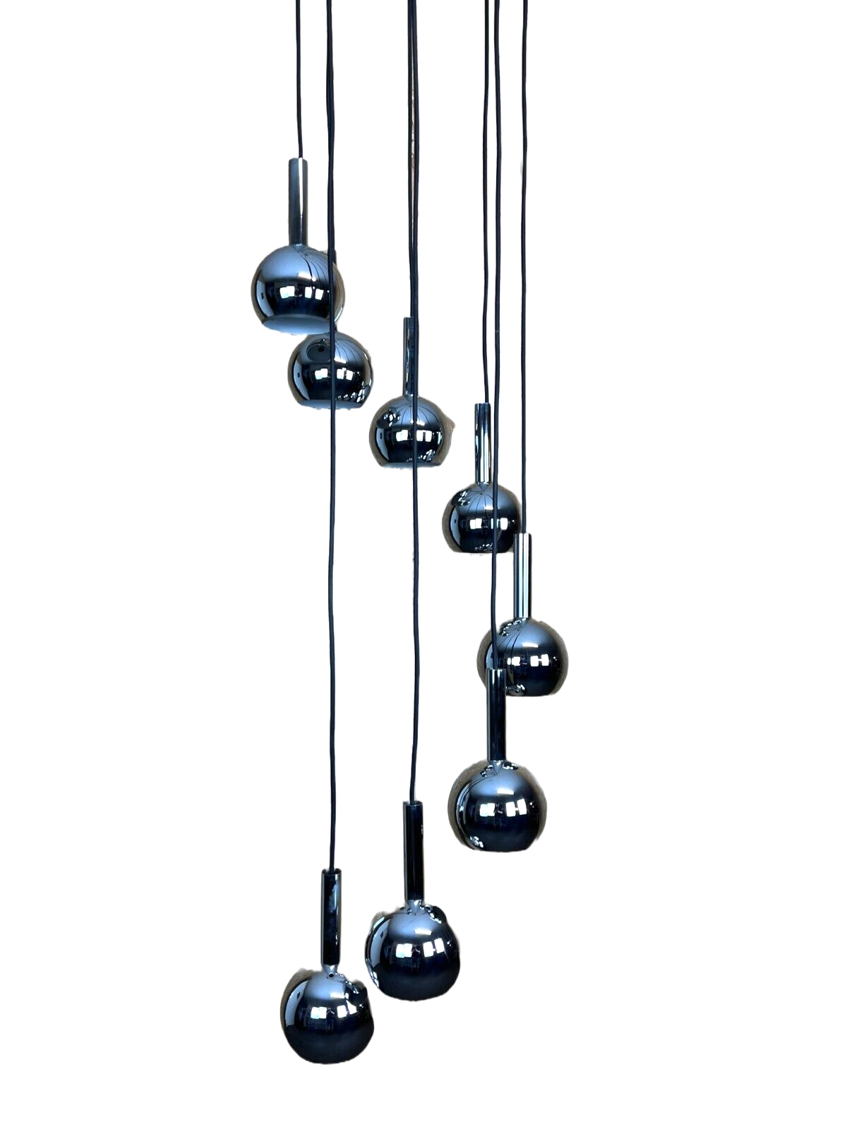 60s 70s Wortmann & Filz cascade lamp ceiling light chrome space age