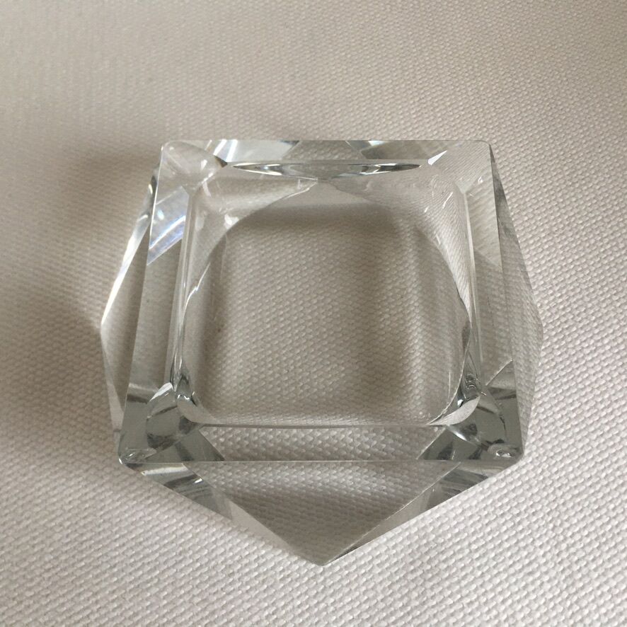 Art Deco glass ashtray in the shape of a prism