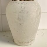 White frosted glass vase