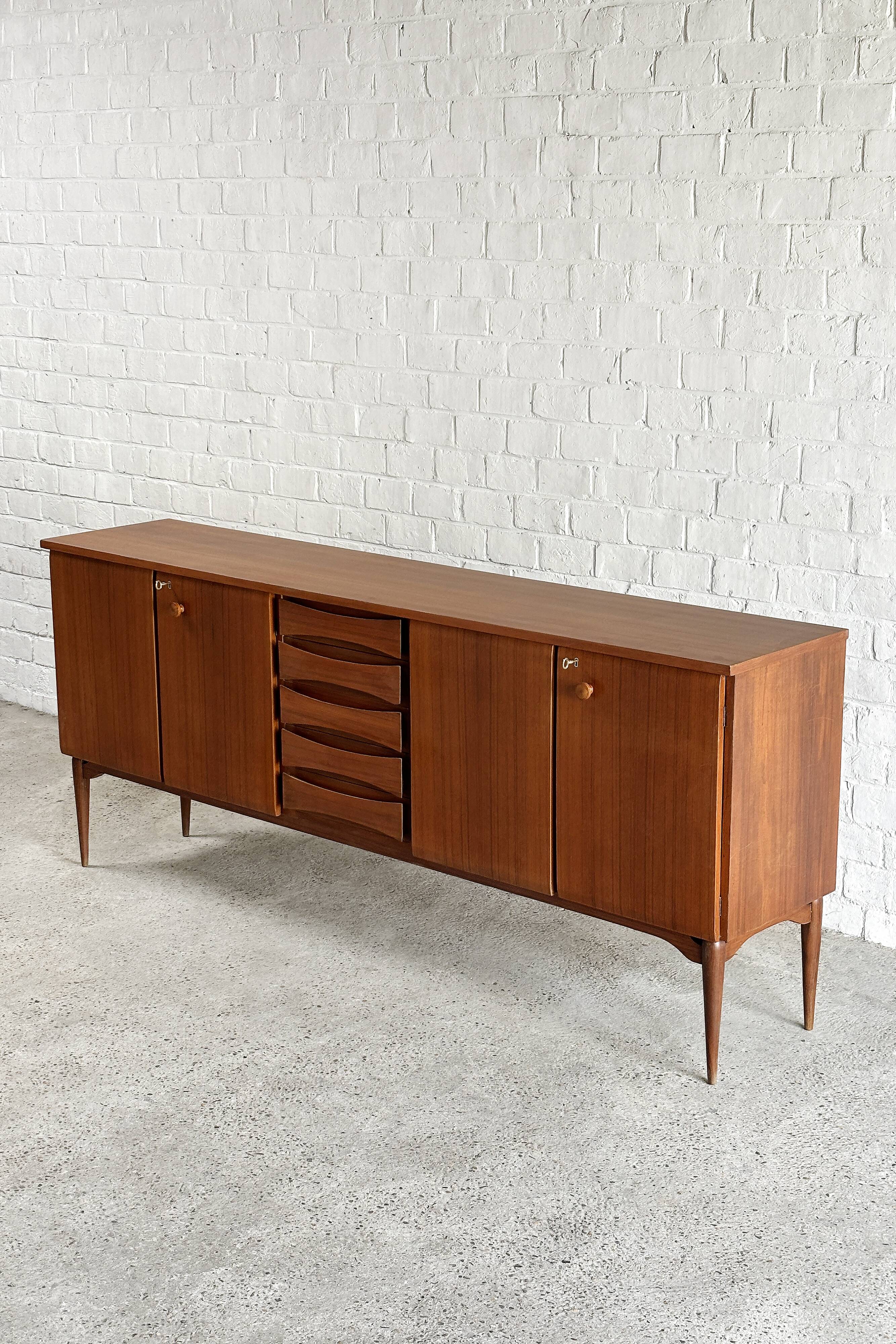 Italian Modernist Teak Sideboard, 1960's