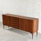 Enfilade moderniste italienne en teck, années 1960