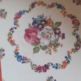 Plat  à tarte Peint main. Bouquet fleurs. Limoges;