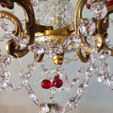 Murano chandelier with red grape pampilles