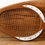 Palm, teak and mahogany game racket
